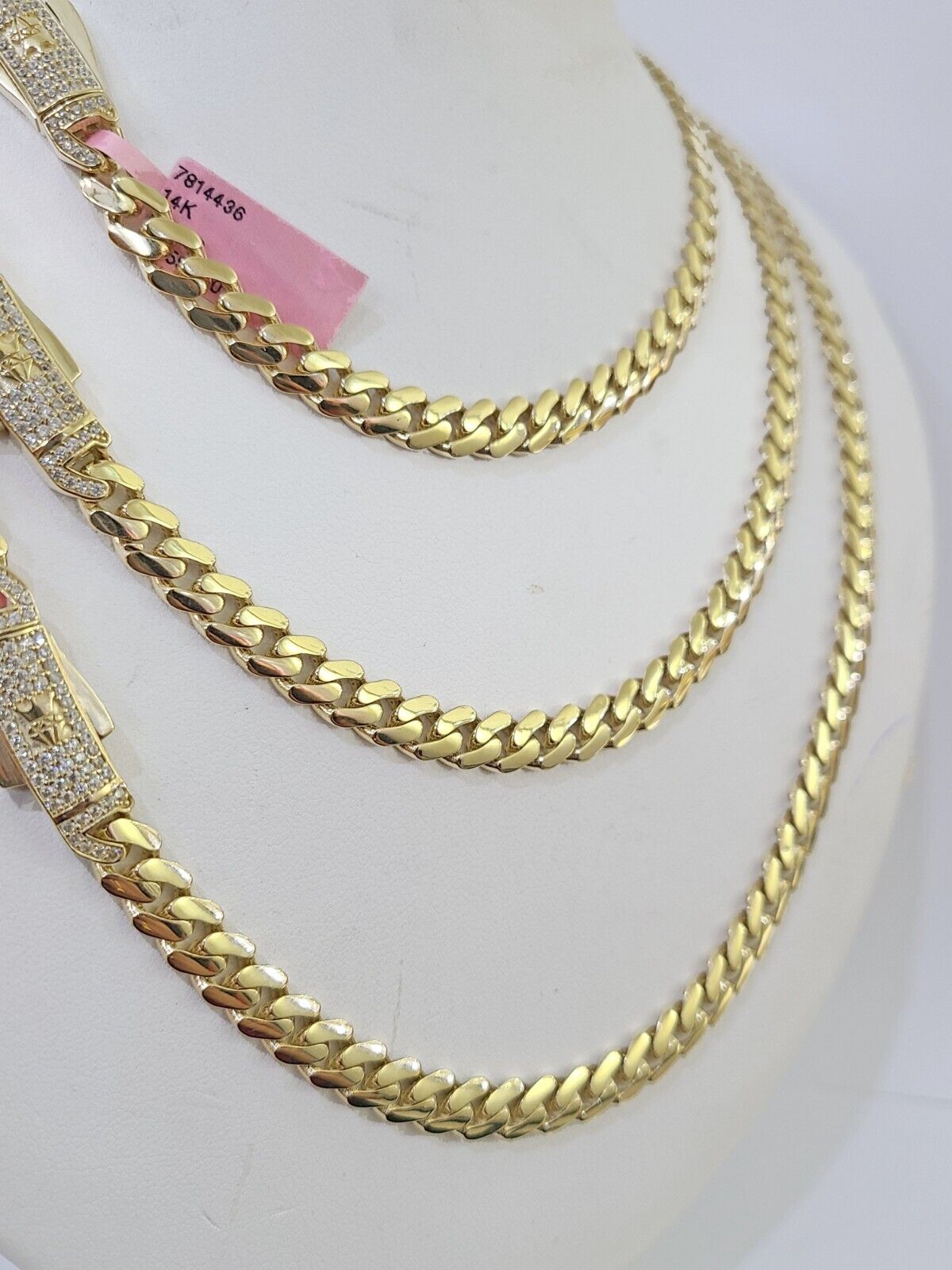 Real 14k Royal Monaco Link Chain 7mm 20 - 26 inches Yellow Gold Genuine - GoldenlinQ